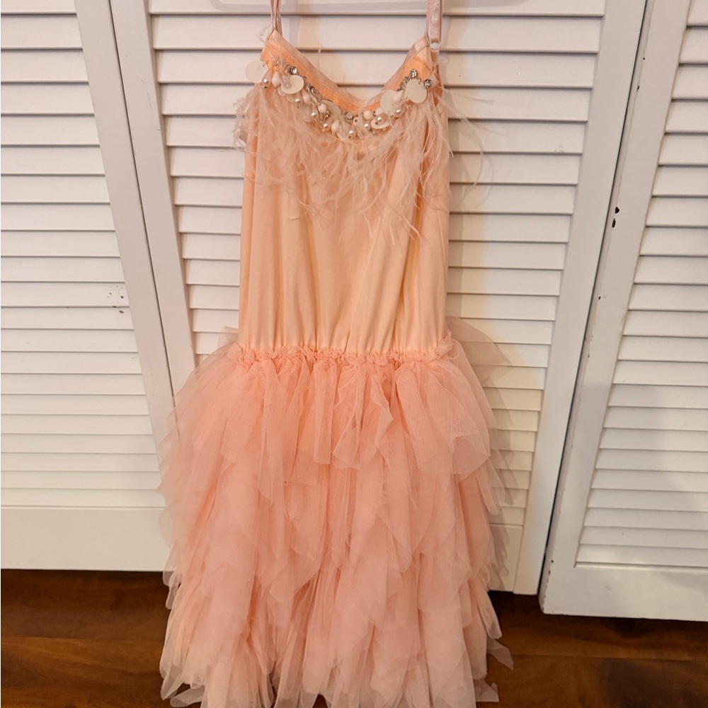 Peach/ Pink Layered Tulle Dress